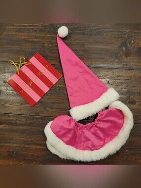 Limited Edition VS Hot Pink Faux Fur Santa Hat and Collar Set